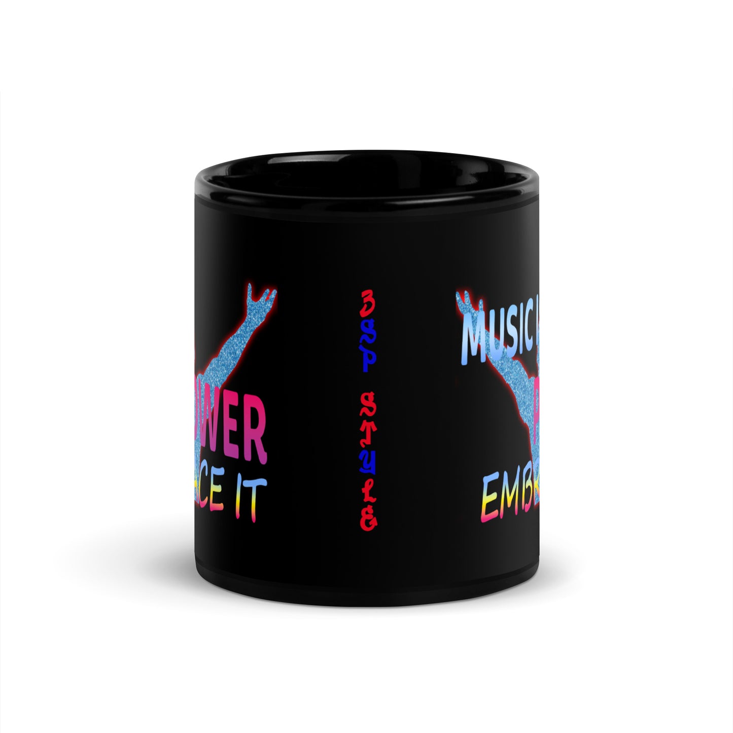 3SP STYLE "Music Is Power" Black Glossy Mug