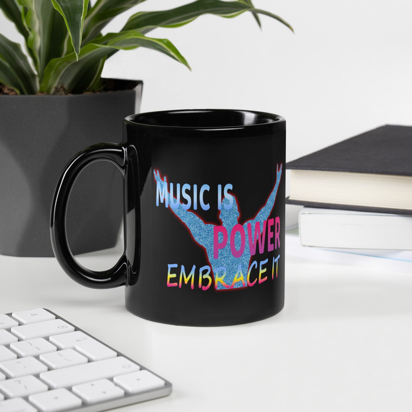 3SP STYLE "Music Is Power" Black Glossy Mug