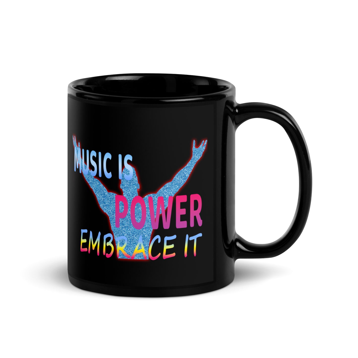 3SP STYLE "Music Is Power" Black Glossy Mug