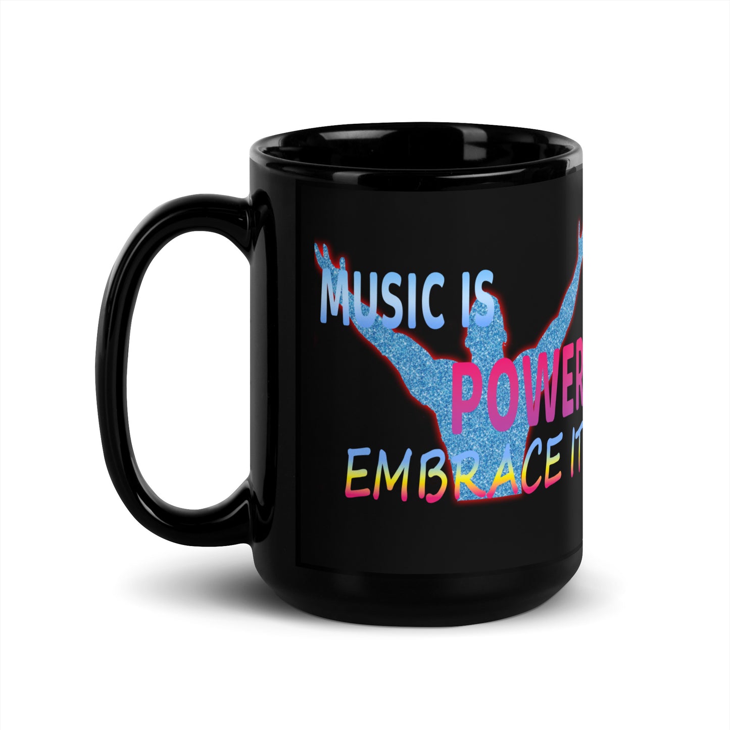 3SP STYLE "Music Is Power" Black Glossy Mug