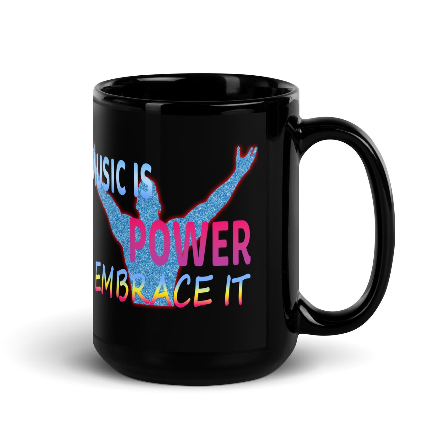 3SP STYLE "Music Is Power" Black Glossy Mug