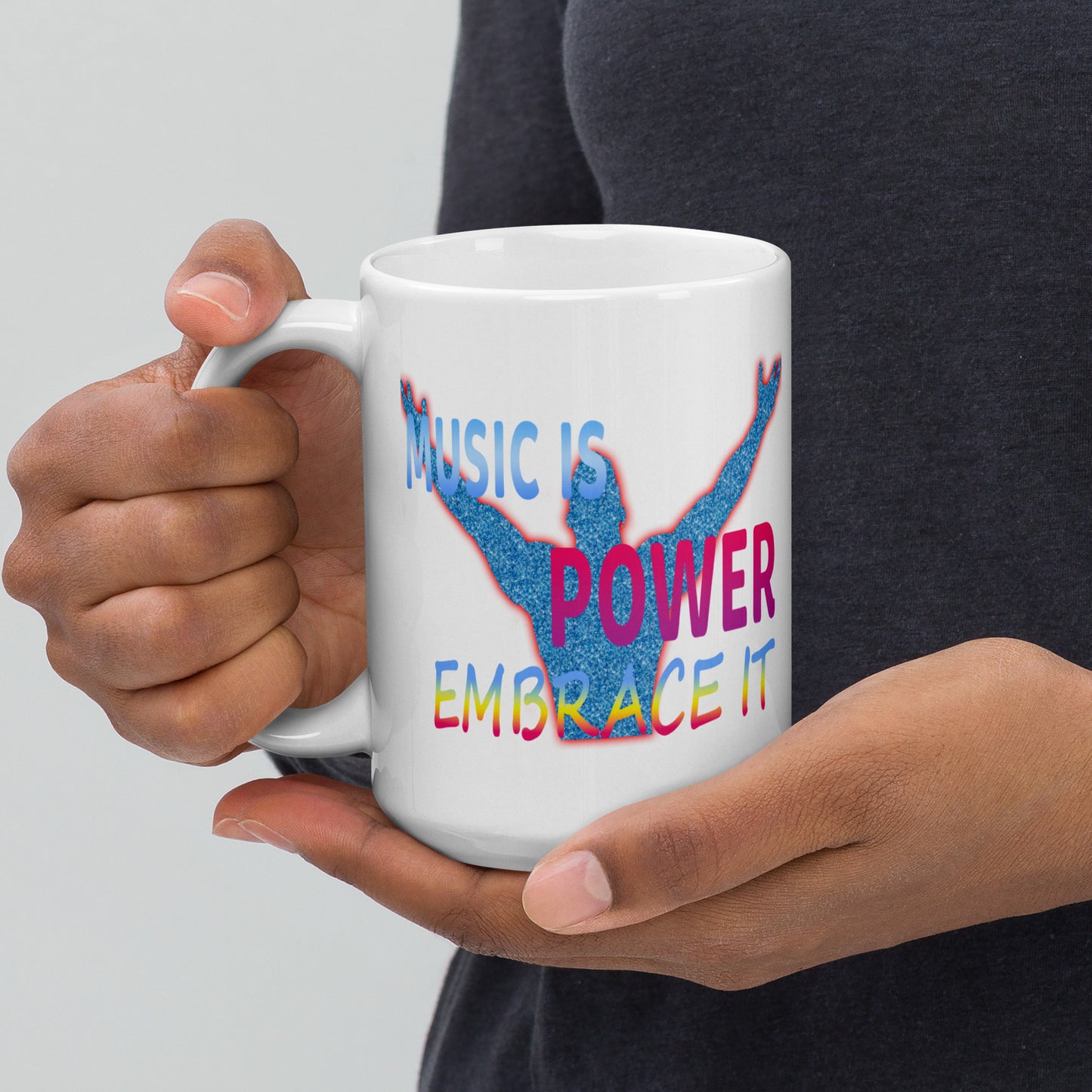 3SP STYLE "Music Is Power" Black Glossy Mug