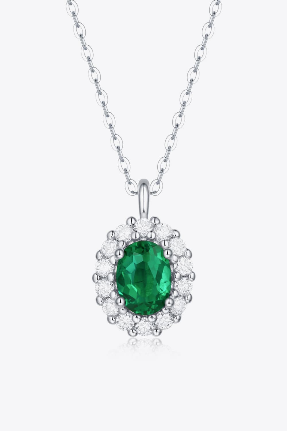 Zircon Emarald 925 Silver Necklace