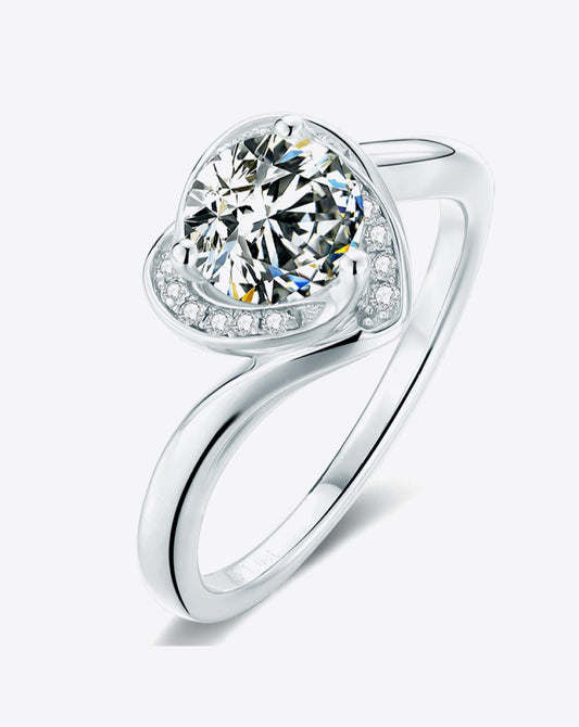 1 Carat Moissanite Heart Ring